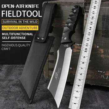 7CR13MOV Висококачествен Усъвършенстван Ловен Спасителния Нож с Прав Нож, Походный Тактически Нож с Прав Нож, Уличен Нож