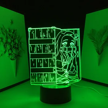 Demon Slayer Аниме Фигурка Незуко Камадо Акрилни Led нощна светлина за Спални Декоративен Подарък за рождения Ден На 3D Настолна Лампа Директен Доставка