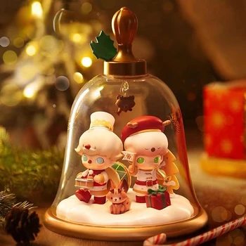 Оригинален Dimoo Коледна Камбанка Сцена Набор От Popmart Kawai Фигурка Автентични Игри На Декорация За Детски Подаръци, Играчки