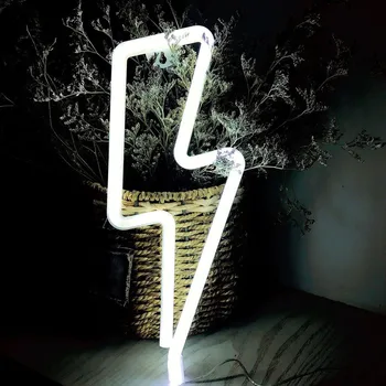 Светкавица LED Неонова Светлина Ракета Планета лека нощ Висящи Стенни Лампи USB Батерия Работи Декоративна Настолна Лампа Домашно Парти Подарък